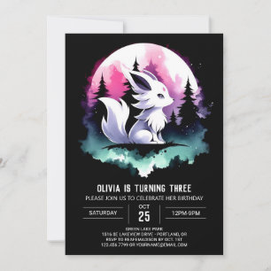 Invitation Anniversaire du loup mignon personnalisé