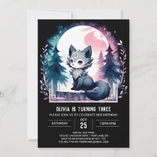 Invitation Anniversaire du loup moderne