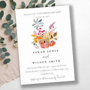 Invitation Anniversaire du Mariage Citrouille Chic Automne Ha