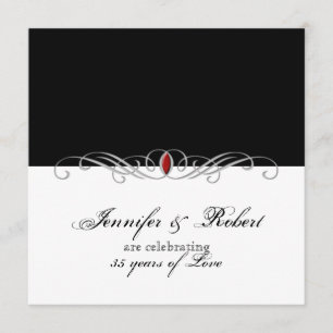 Invitation Anniversaire du Mariage d'accentuation de rubis no