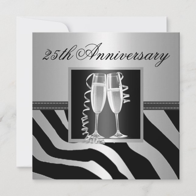 Invitation Anniversaire du Mariage d'argent (Devant)