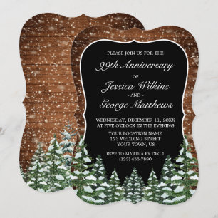 Invitation Anniversaire du Mariage de la forêt et du bois de 