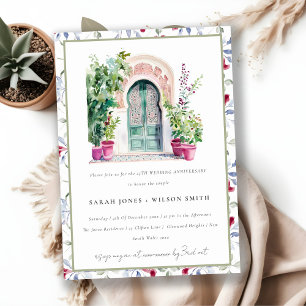 Invitation Anniversaire du Mariage de la porte tropicale maro