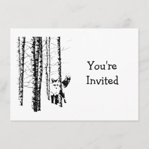 Invitation Anniversaire du Mariage de l'art animal de Fox For