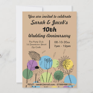 Invitation Anniversaire du Mariage de style rétro
