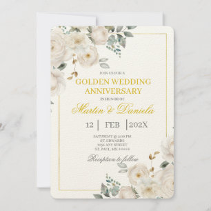Invitation Anniversaire du mariage d'or