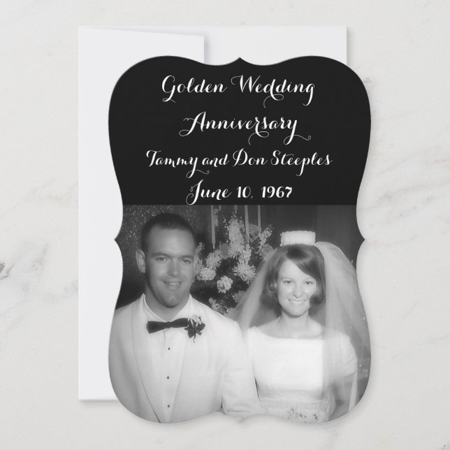 Invitation Anniversaire du Mariage d'or (Devant)