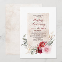 Anniversaire du Mariage Floral rose rouge de Bourg