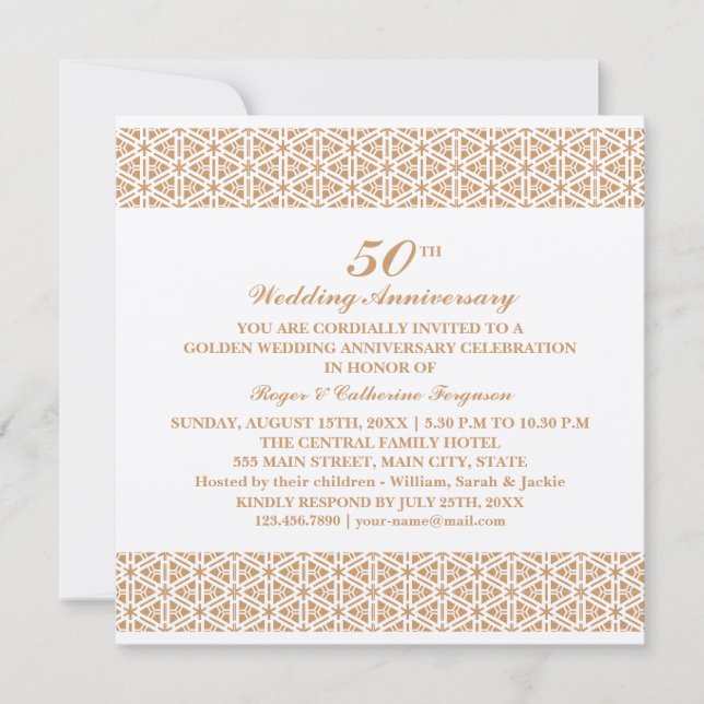 Invitation Anniversaire du Mariage Motif (Devant)