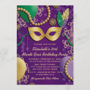 Invitation Anniversaire du Masque Mardi Gras