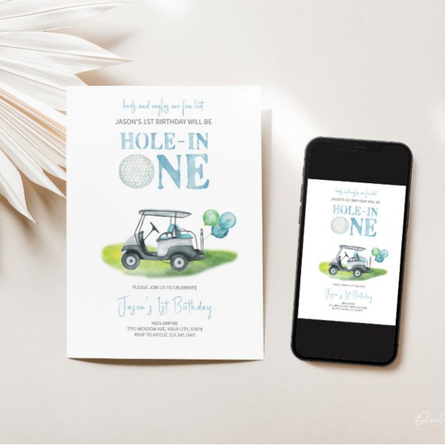 Invitation Anniversaire du mini-golf Hole-In-One (Créateur téléchargé)