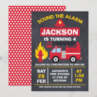 Invitation Anniversaire Du Moteur D'Incendie Ou Du