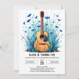 Invitation Anniversaire du musicien Pastel Guitar Boy