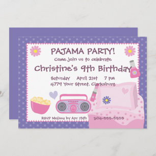 Invitation Anniversaire du Pajama Party
