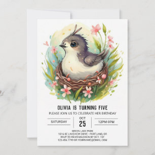 Invitation Anniversaire du Pastel Cute Bird