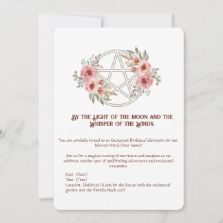 Invitation Anniversaire du pentacle floral au calme