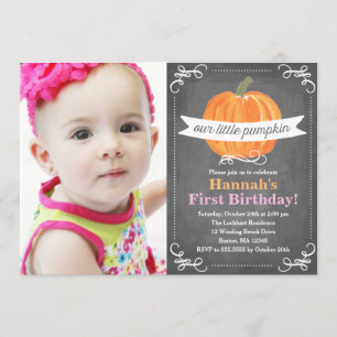Invitation Anniversaire du Petit Citrouille Chalkboard