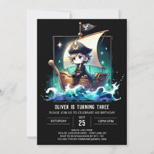 Invitation Anniversaire du pirate de rêve moderne