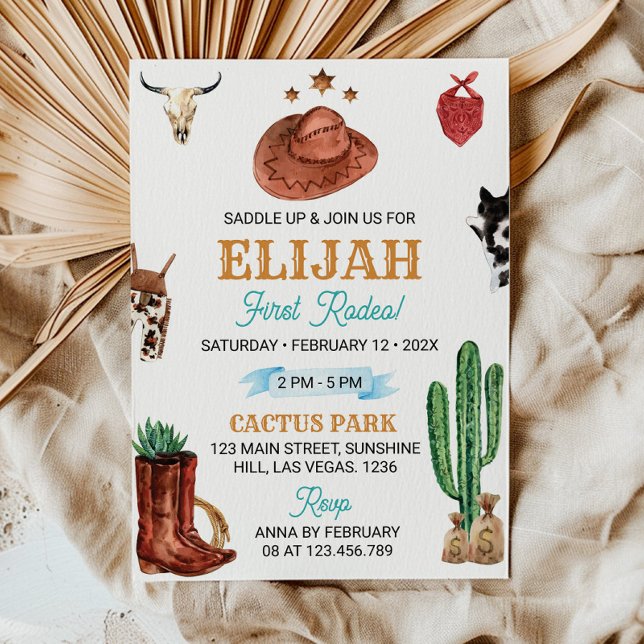 Invitation Anniversaire du premier cow-boy de rodé (Créateur téléchargé)