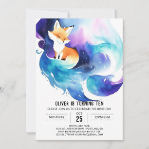 Invitation Anniversaire du renard des bois de Whimsal