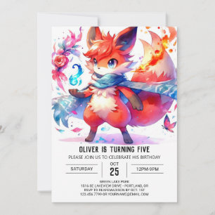 Invitation Anniversaire du renard lunaire