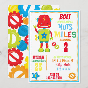 Invitation Anniversaire du robot