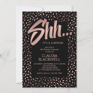 Invitation Anniversaire du Rose surprenant Gold Confetti