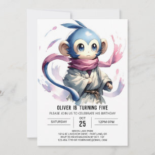 Invitation Anniversaire du singe amusant modifiable