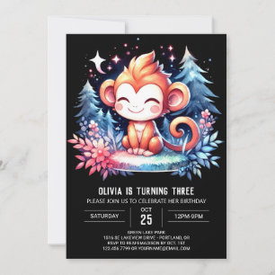 Invitation Anniversaire du singe en jeu