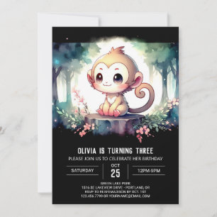 Invitation Anniversaire du singe rustique