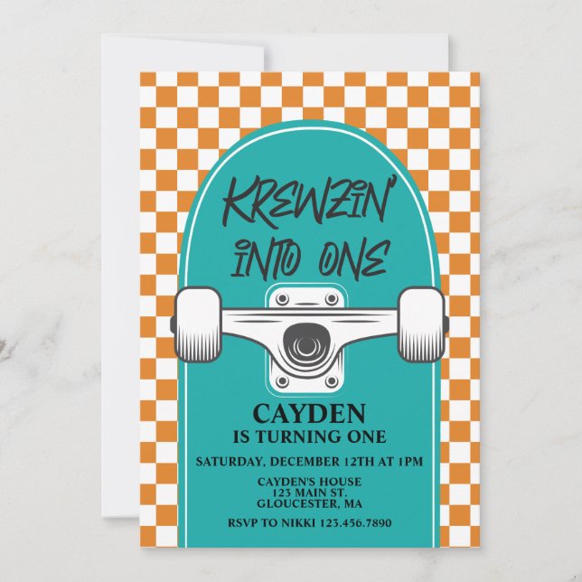 Invitation Anniversaire du skateboard (Devant)