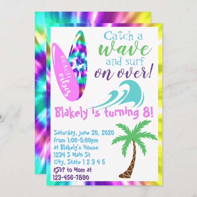 Invitation Anniversaire du surf (Devant / Derrière)