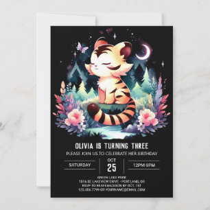 Invitation Anniversaire du tigre forestier enchanté