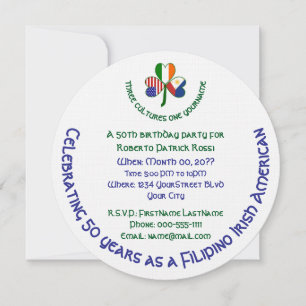 Invitation Anniversaire du trèfle américano-irlandais philipp