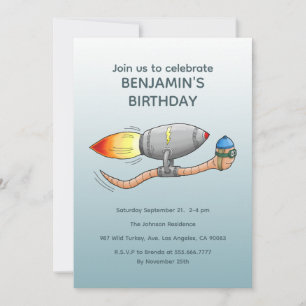 Invitation Anniversaire du ver Rocket Speedy