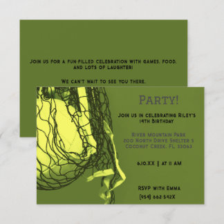 Invitation Anniversaire du volley-ball jaune