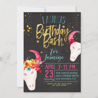 Invitation Anniversaire du Zodiac Taurus