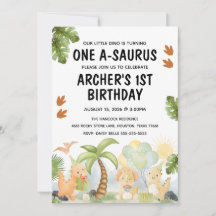 Anniversaire d'un A-Saurus Dinosaur