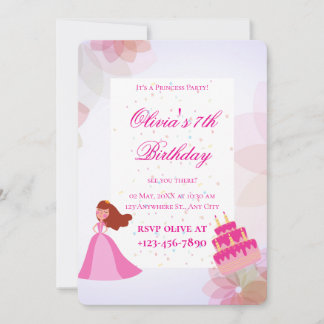 Invitation Anniversaire d'une élégante princesse Disney