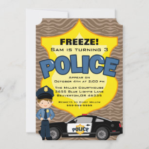 Invitation Anniversaire d'une voiture de police te