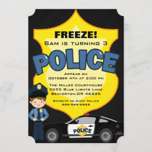 Invitation Anniversaire d'une voiture de police te
