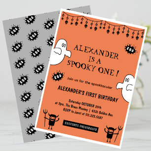 Invitation Anniversaire effrayant de 1 an pour Halloween