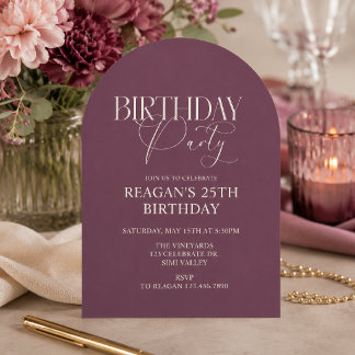 Invitation Anniversaire Elegant Arch | Fête d'anniversaire mo
