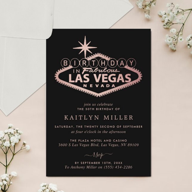 Invitation Anniversaire élégant de Las Vegas (Créateur téléchargé)