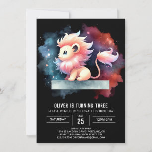 Invitation Anniversaire élégant du lion doux