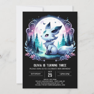 Invitation Anniversaire élégant du loup moderne