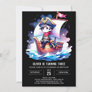 Invitation Anniversaire Élégant Du Petit Pirate