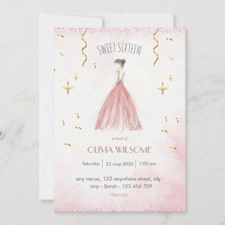 Invitation Anniversaire élégant du Sweet sixteen