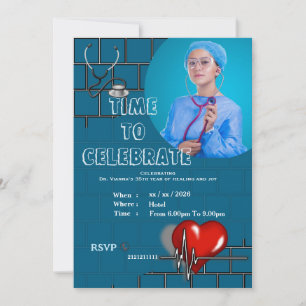 Invitation Anniversaire élégant d'un médecin