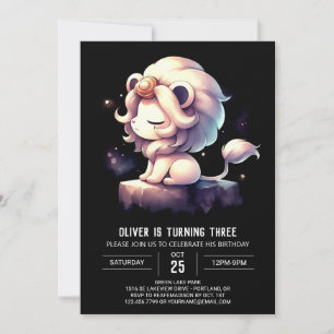 Invitation Anniversaire élégant et rêvé du lion
